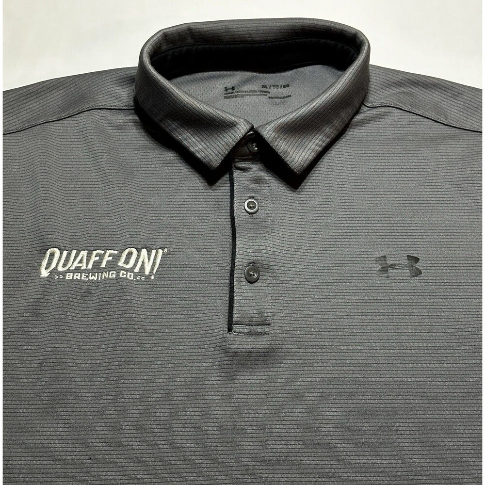 Quaff On! Brewing Company Under Armour Polo Beer Brewery Indiana Bartender *READ